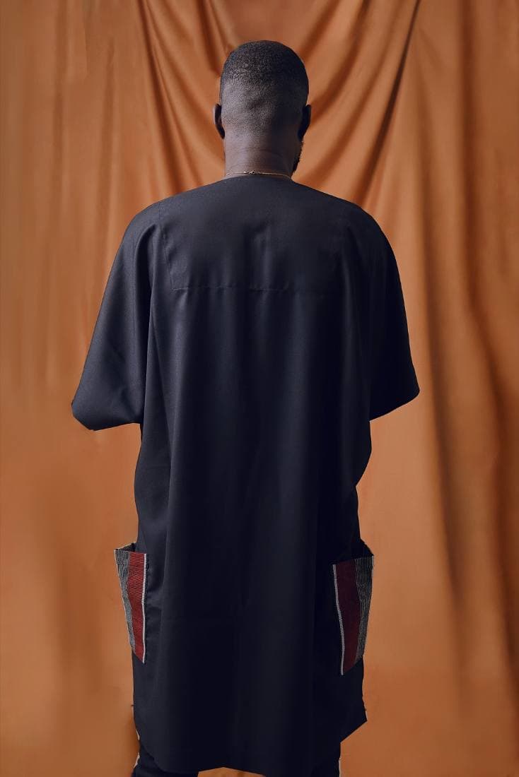 Navy agbada-lite, back